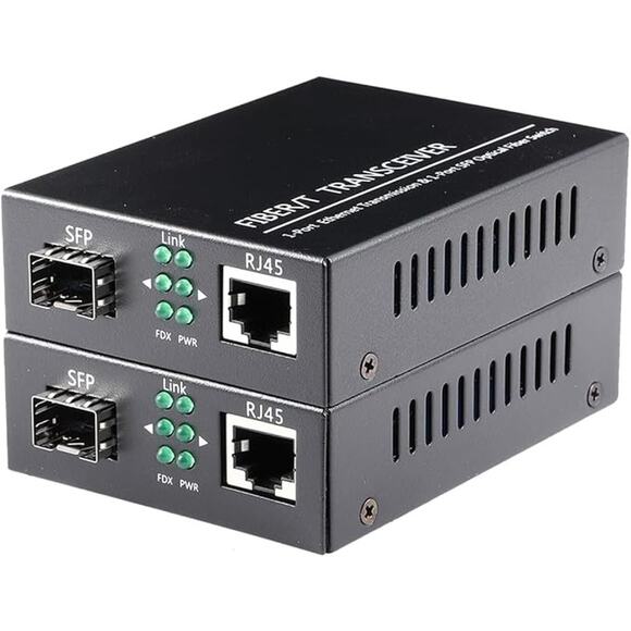 2-Pack Open SFP Slot 1.25G/s Gigabit Fiber Ethernet Media Converter - Picture 1 of 5